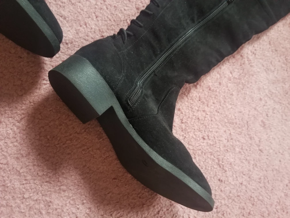 Over the Knee Suede Boots - Size 8 Black - photo 3