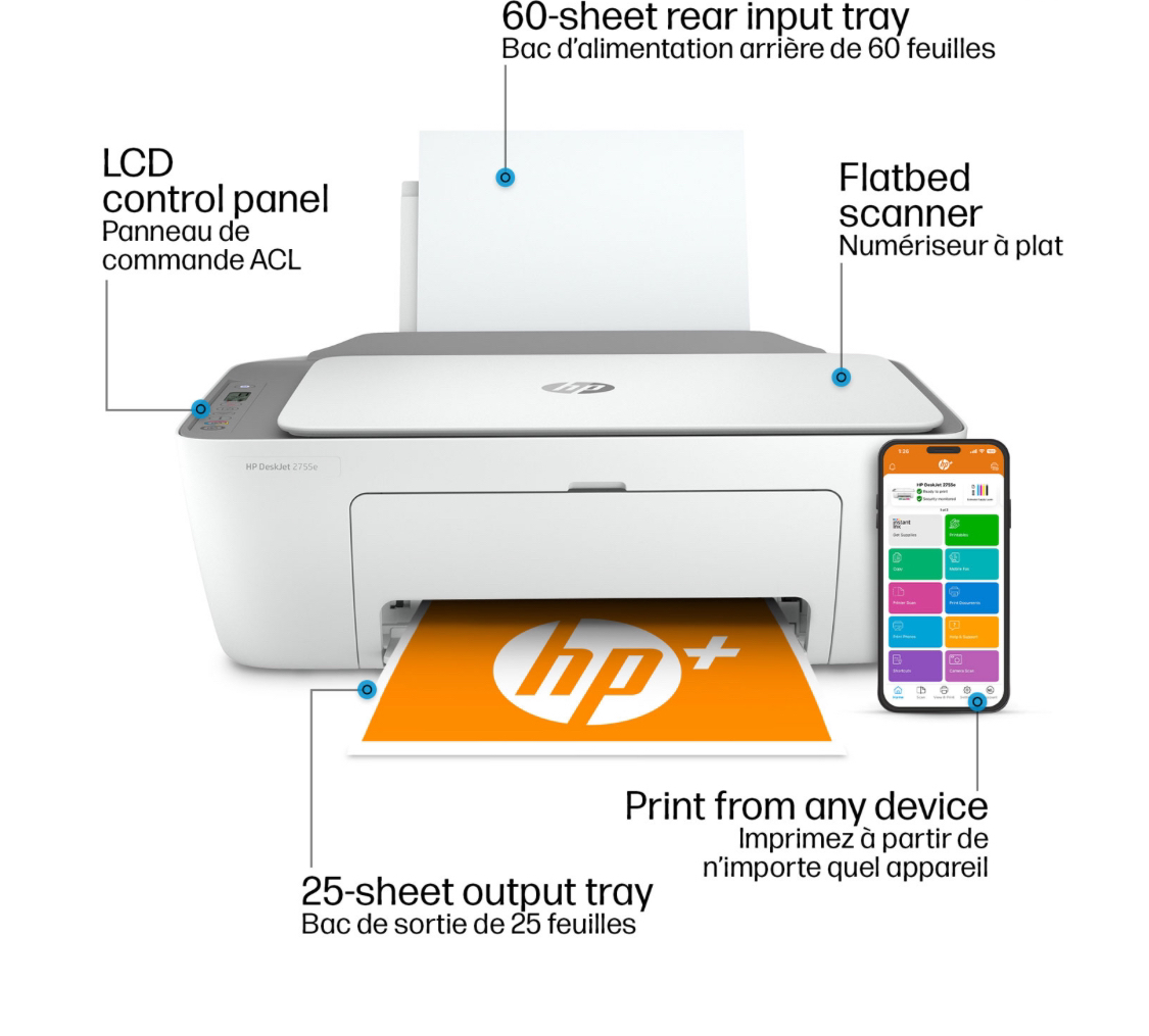 HP DeskJet 2755 Wireless All-In-One Inkjet Printer - photo 2