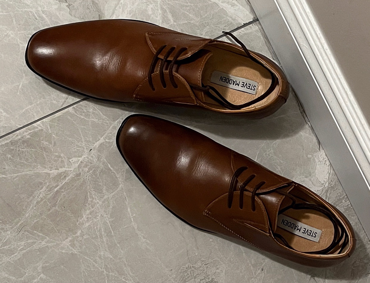 STEVE MADDEN Tan Leather Dress Shoes + Matching Color belt - photo 5