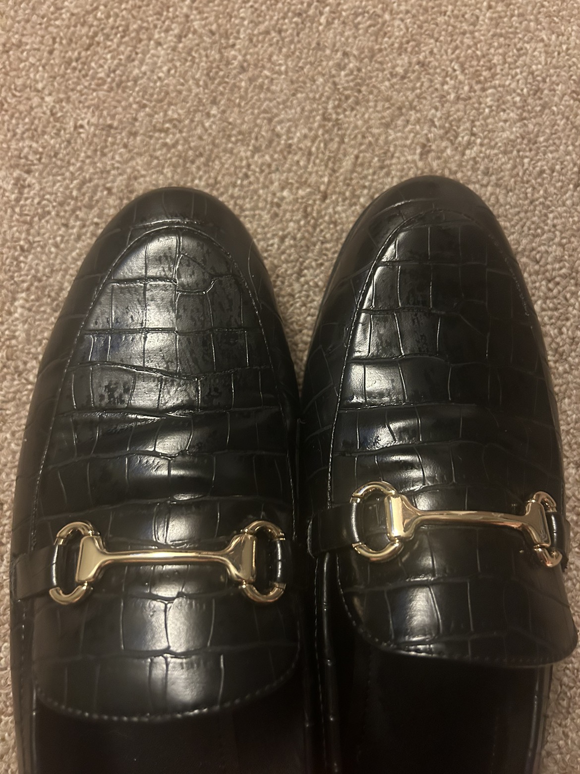 Blank patent loafers