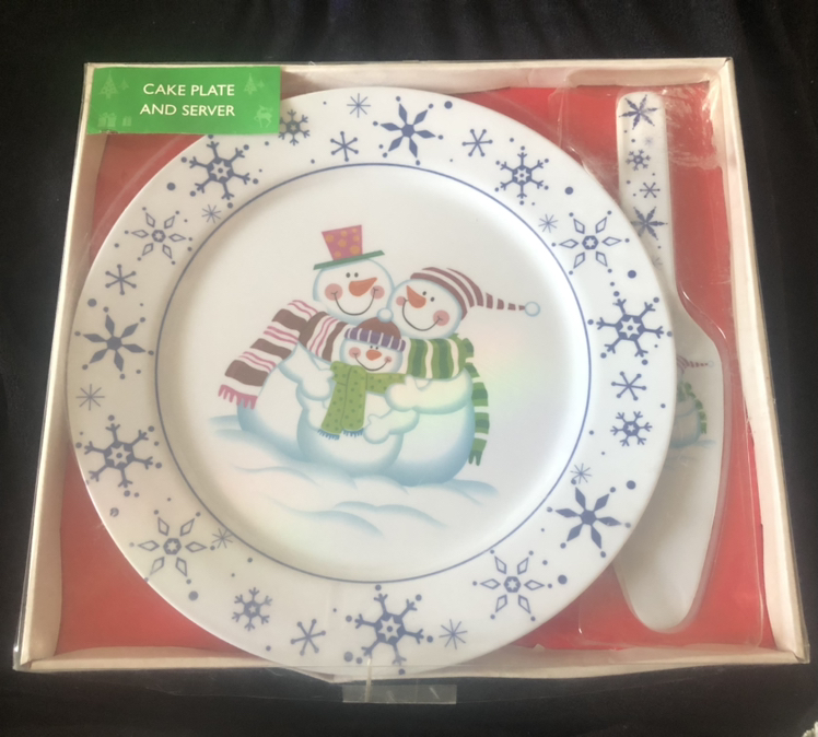 Christmas BNIB Melamine Cake Plate and Server