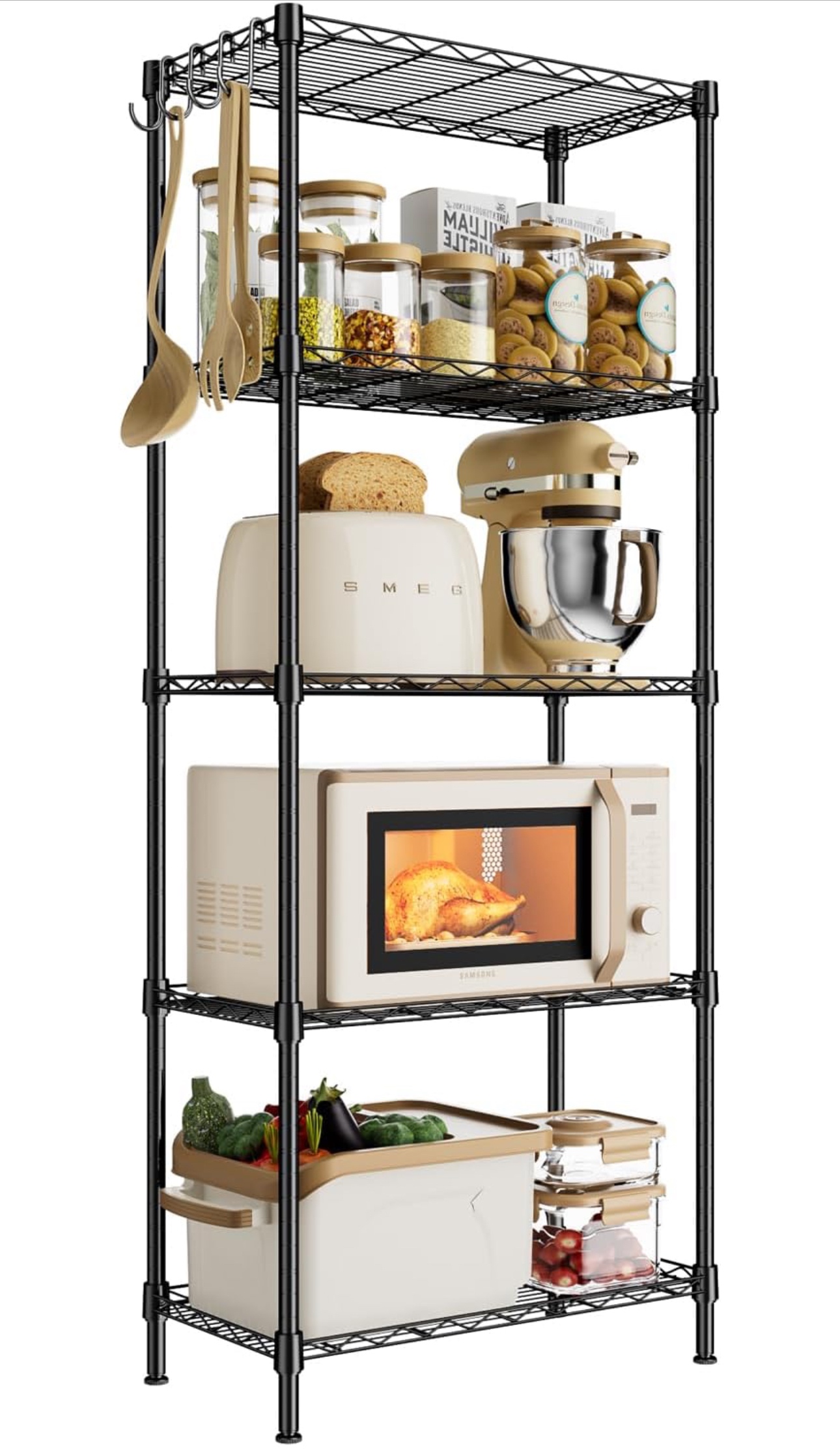 Black Heavy Duty Wire Storage Shelving Unit- Steele Organizer thumbnail