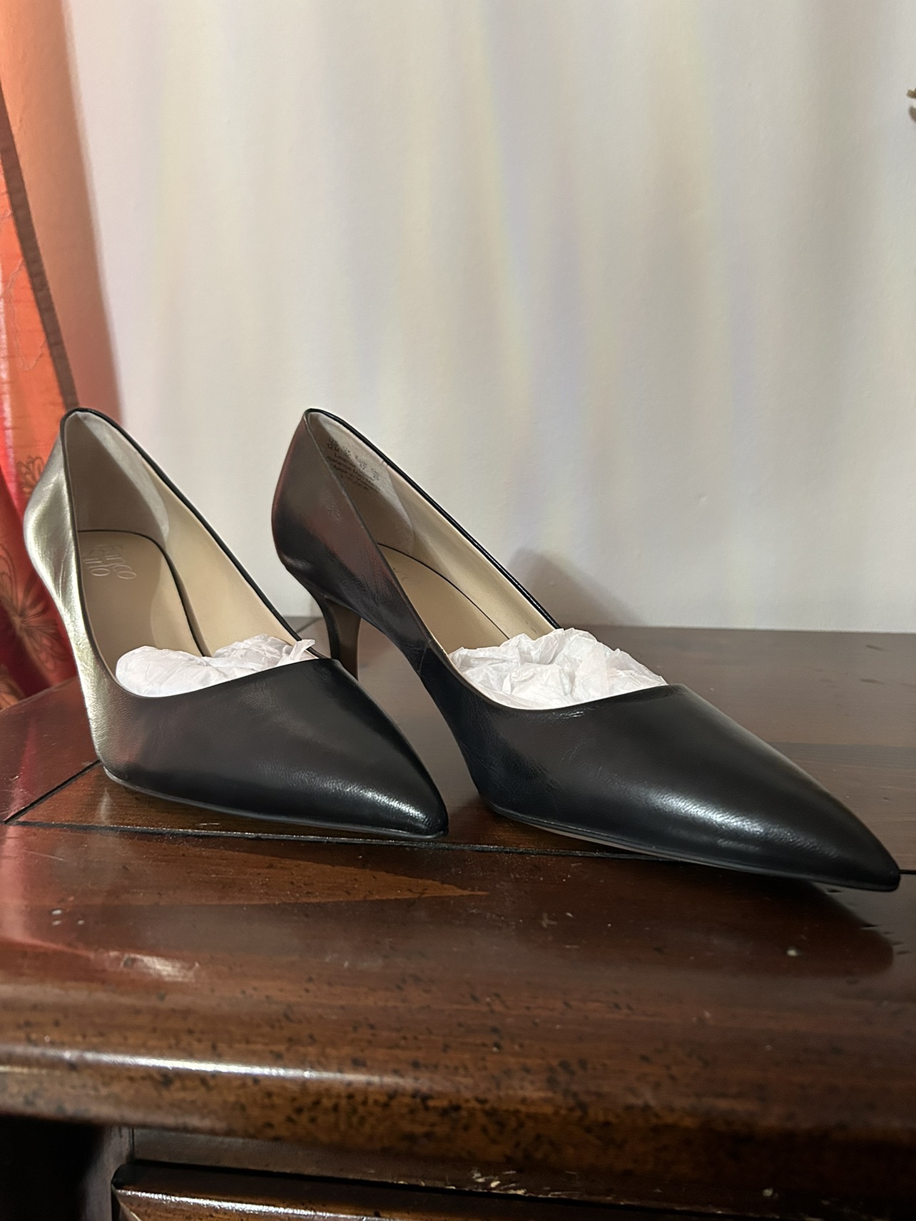 Women’s black leather pumps, Franco Sarto size 12 - photo 2