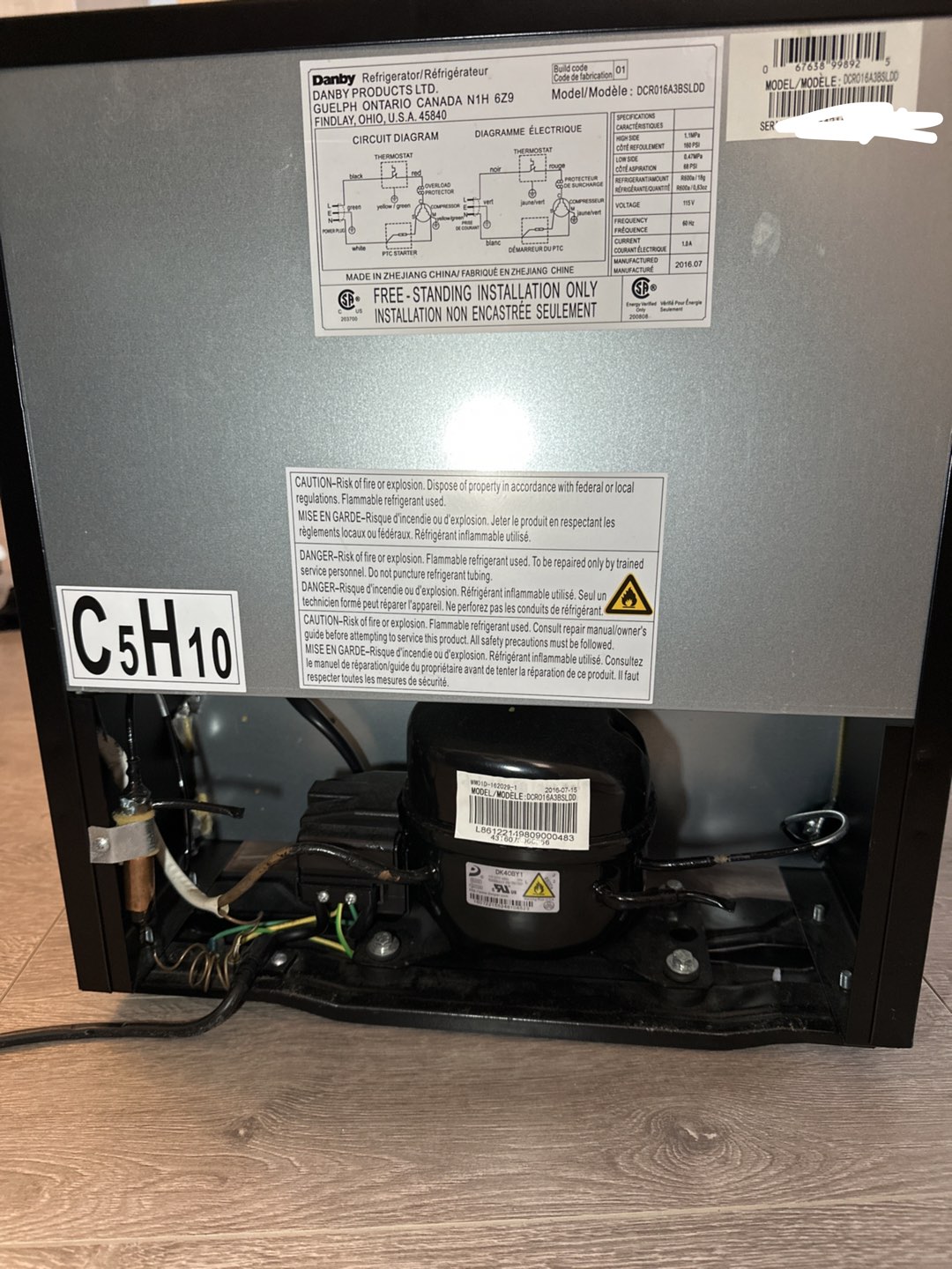 Danby Designer Fridge image indicator(7)