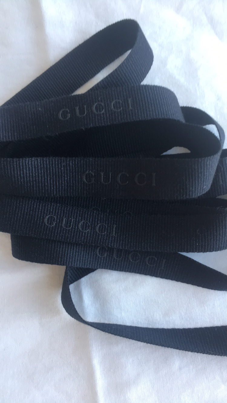 GUCCI Black Ribbon With Black GUCCI Logo image indicator(2)