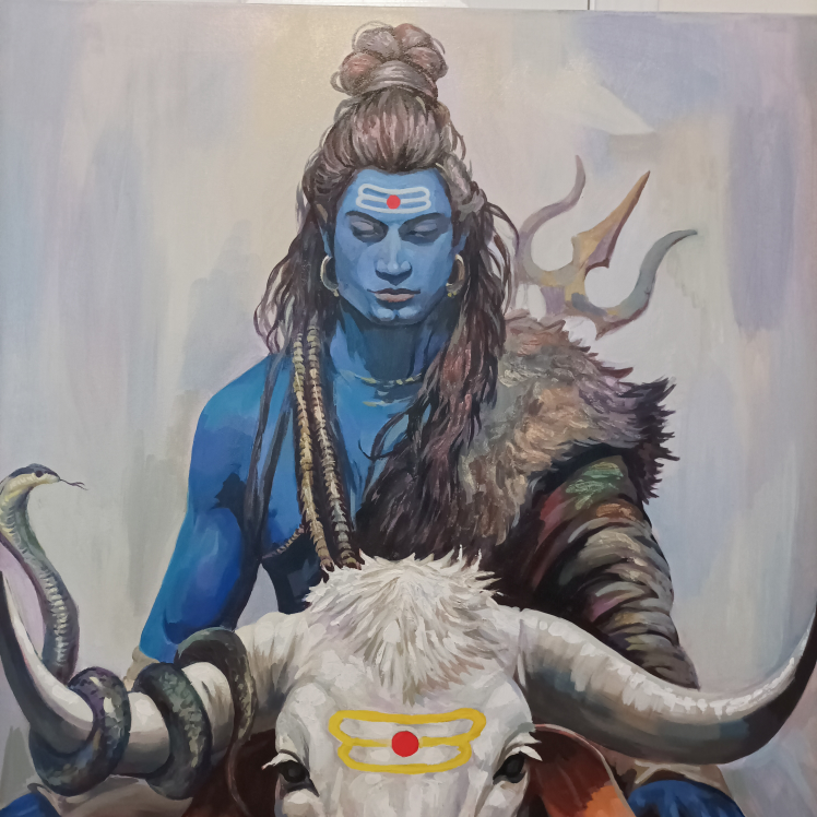 original oil painting 40 by 40 " image indicator(3)