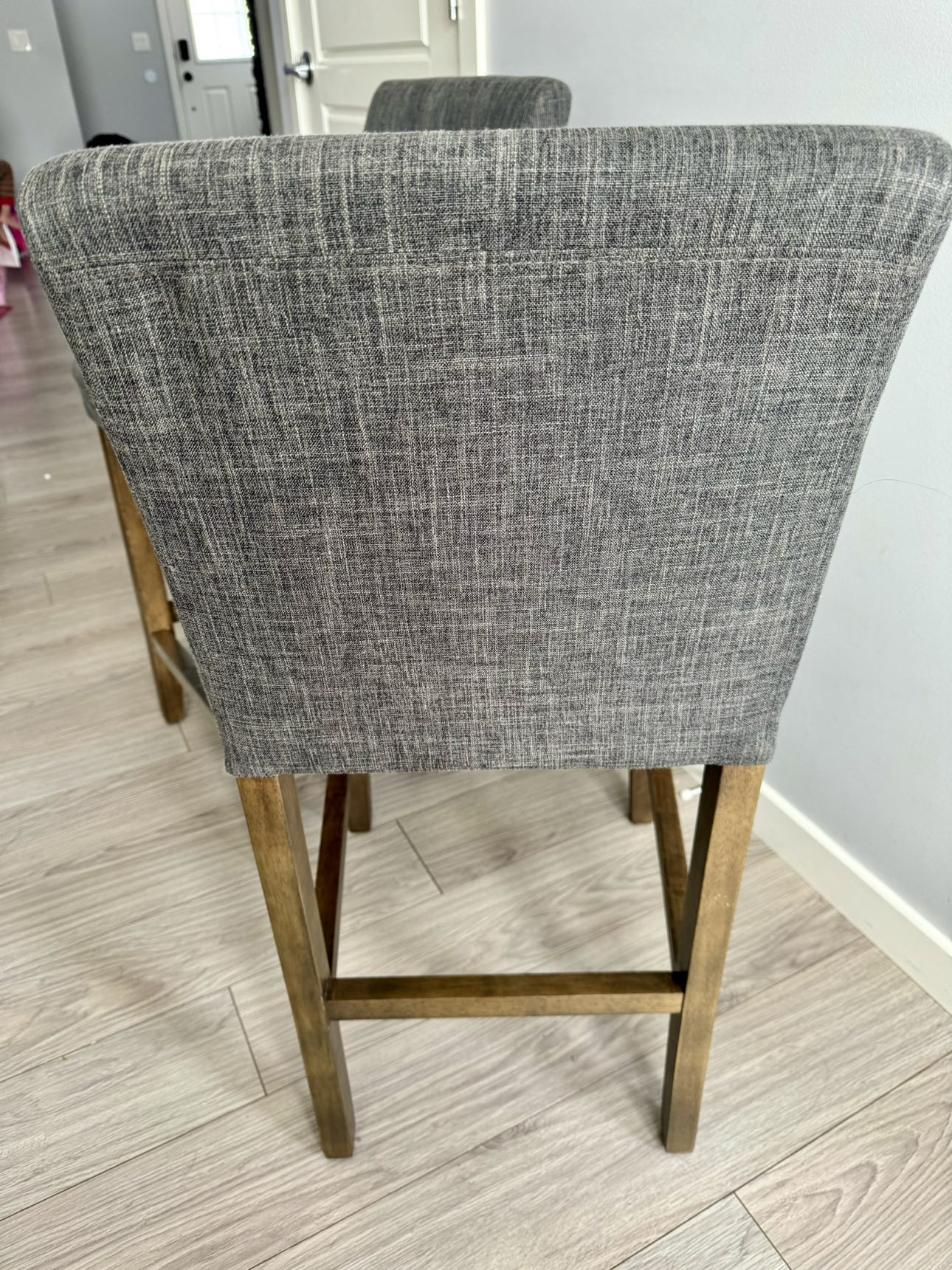 Fabric Dark Wood Counter Stool - photo 4