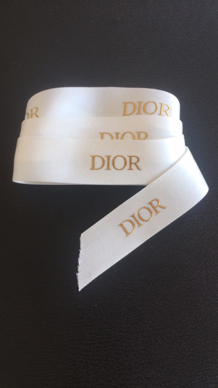 DIOR White Ribbon With GOLD DIOR LOGO image indicator(3)