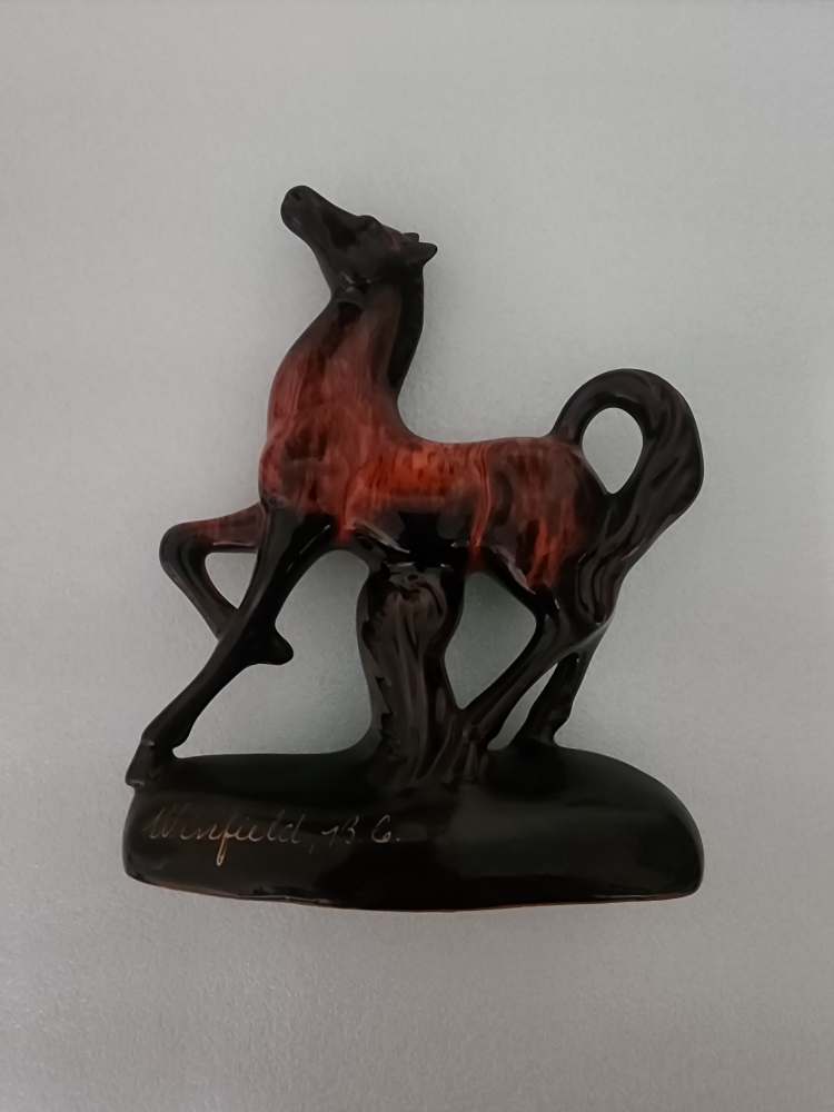 Drip Glaze Canuck Pottery Horse Figurine, Red Clay Pottery Horse