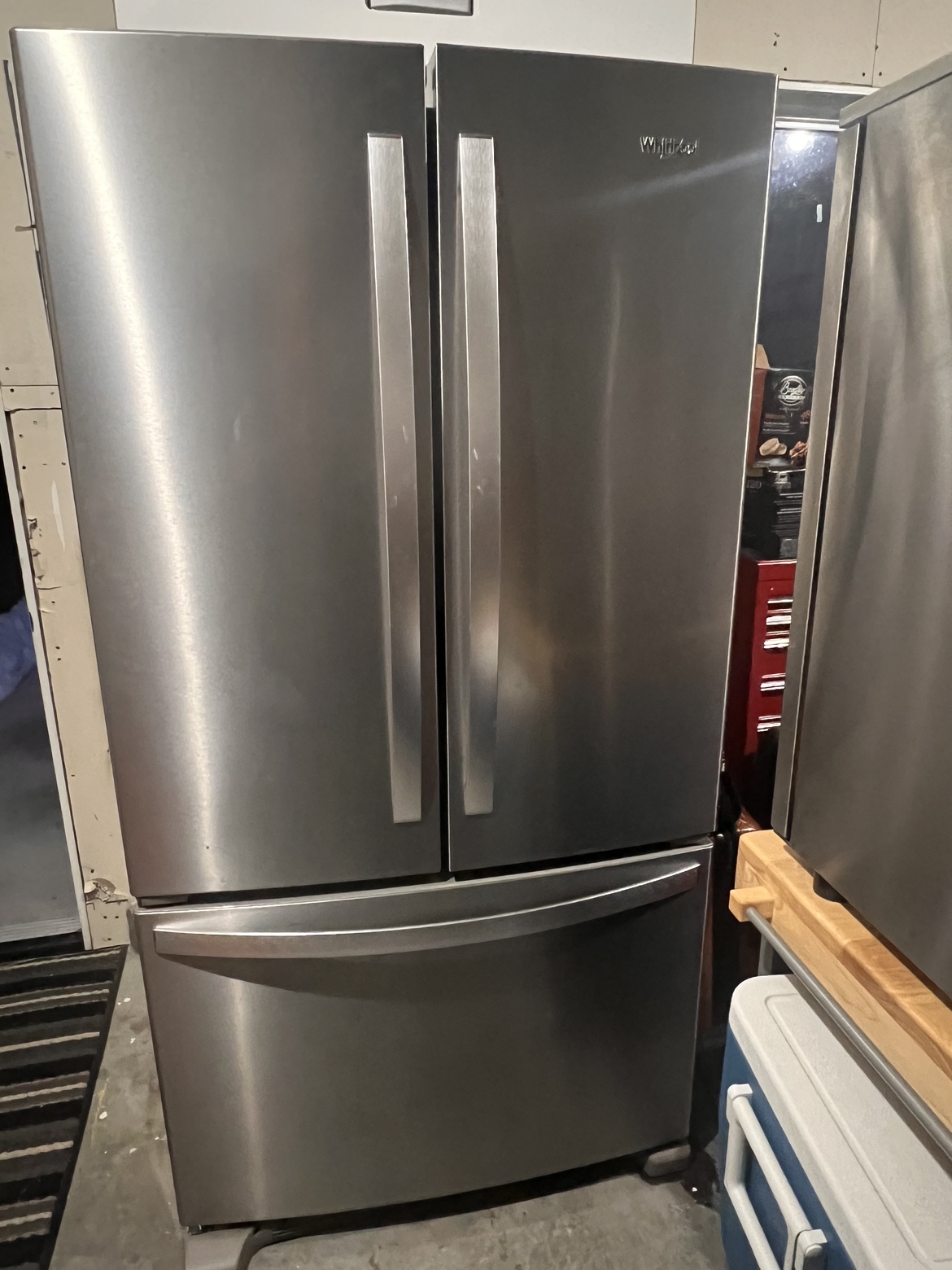 Stainless steel counter depth refrigerator