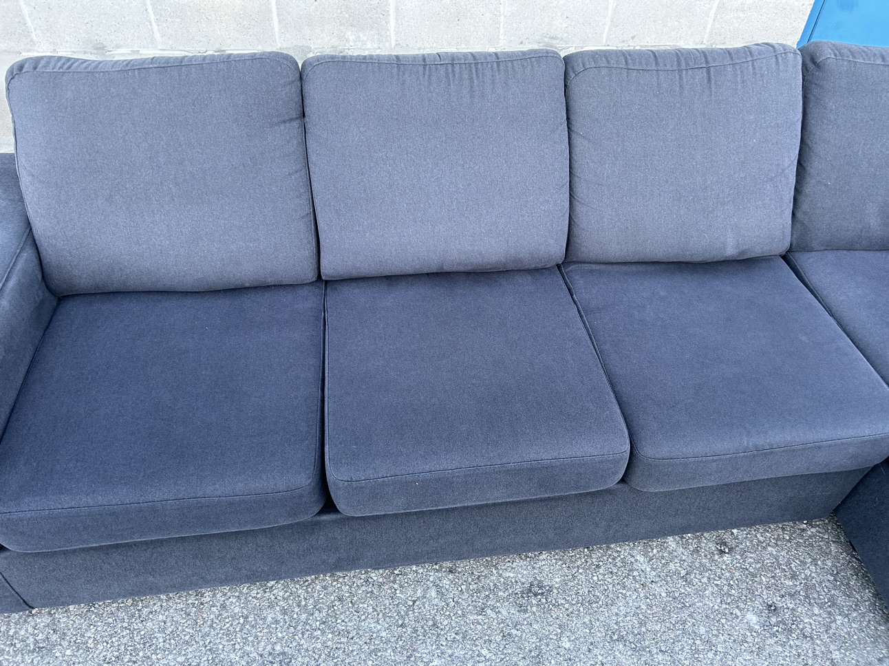 FREE DELIVERY• BLUE THE BRICK SECTIONAL COUCH / SOFA w/ CHAISE - photo 4