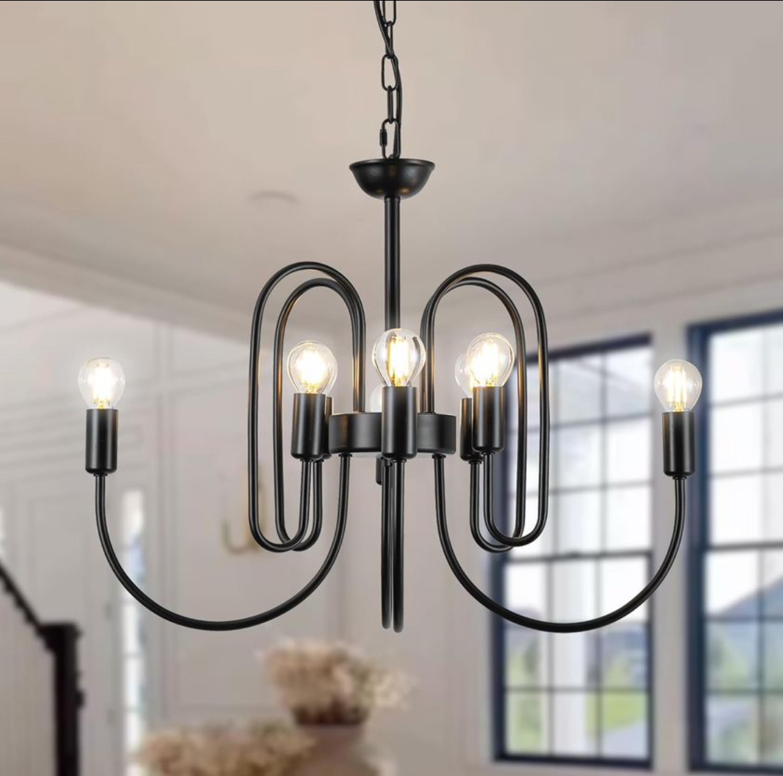 Psyverii 8 Light, 2tier Industrial Farmhouse Chandelier