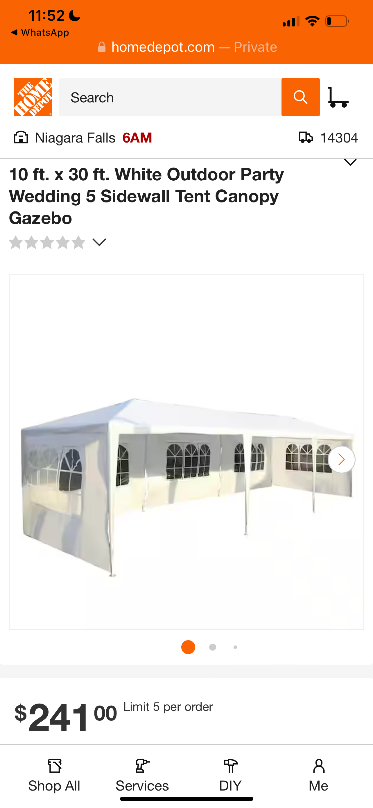 White Outdoor Party Wedding 5 Sidewall Tent Canopy Gazebo thumbnail