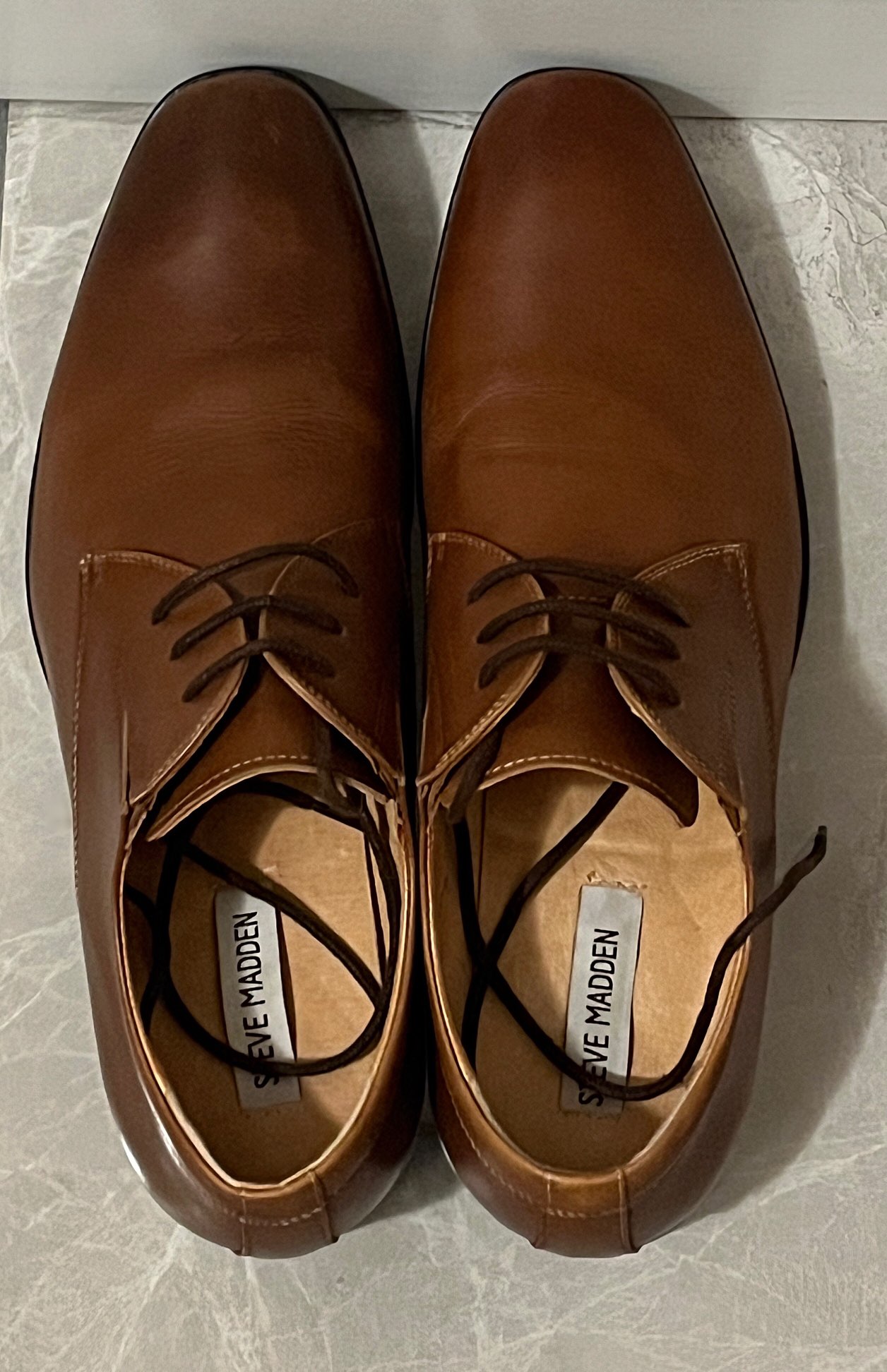 STEVE MADDEN Tan Leather Dress Shoes + Matching Color belt - photo 4