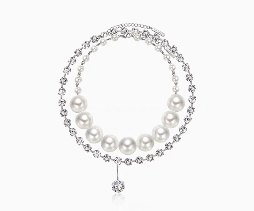 Faux Pearl and Gem Layered Chokers❄️ image indicator(5)