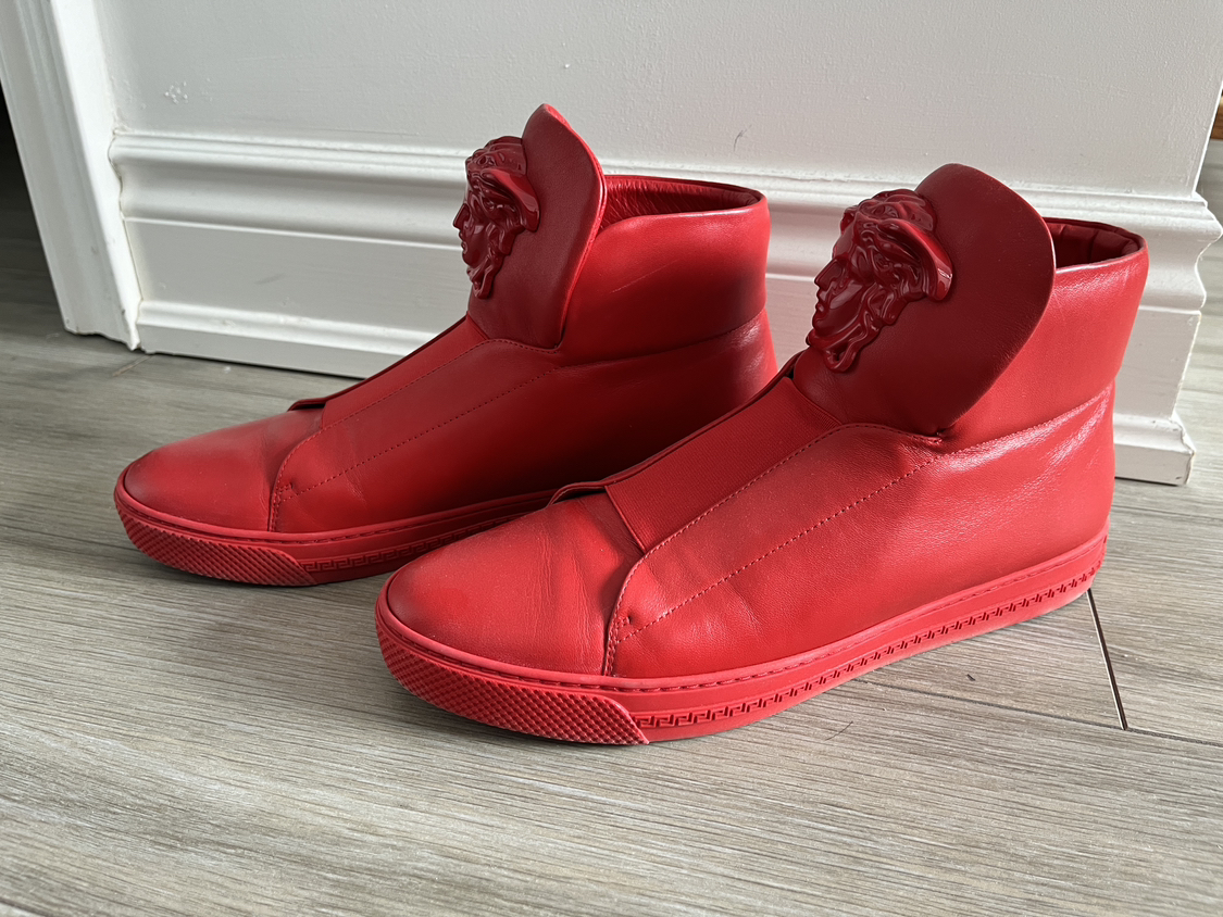 Versace hightop red sneaker - size 10 / 42 - photo 2