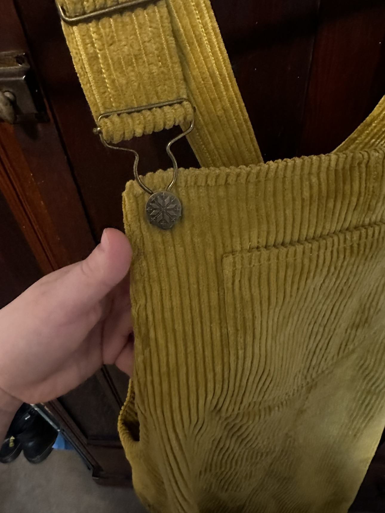 Yellow corduroy pinafore - photo 3