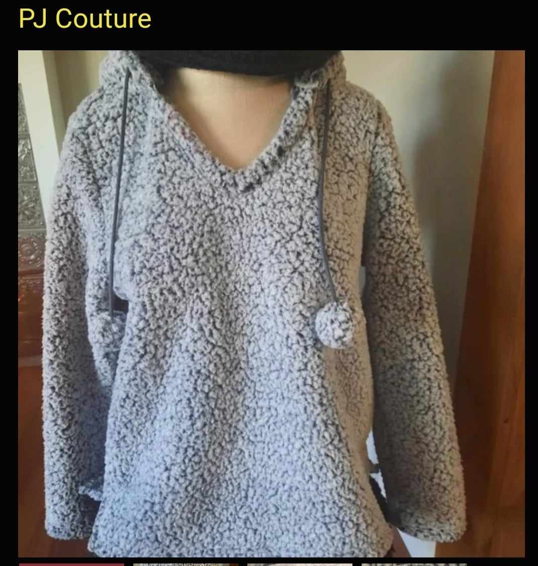 Thick Fleecy Grey Pullover Hoodie #XL image indicator(6)