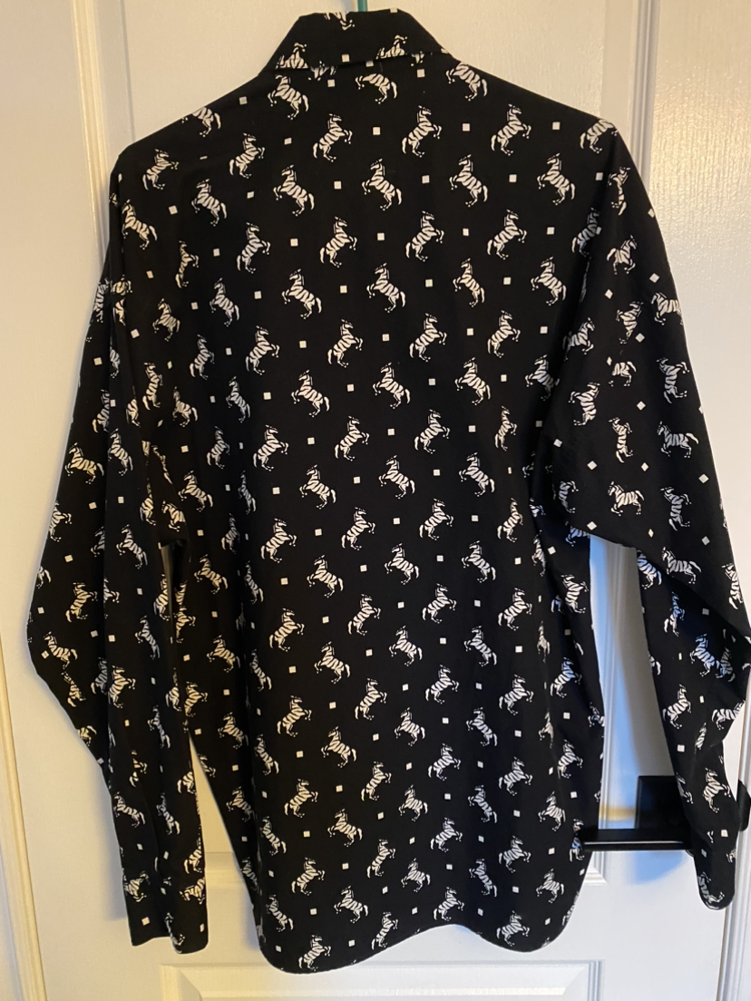 Vintage Versace Jeans Couture Men's Zebra Print Dress Shirt - photo 2