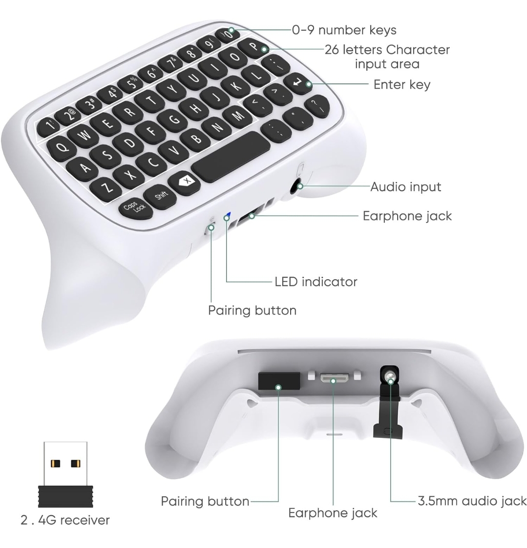 Xbox one S w/ controller and keyboard attachment image indicator(2)