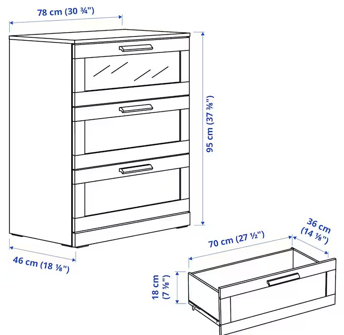 BRIMNES3-drawer chest Ikea - Black - photo 5