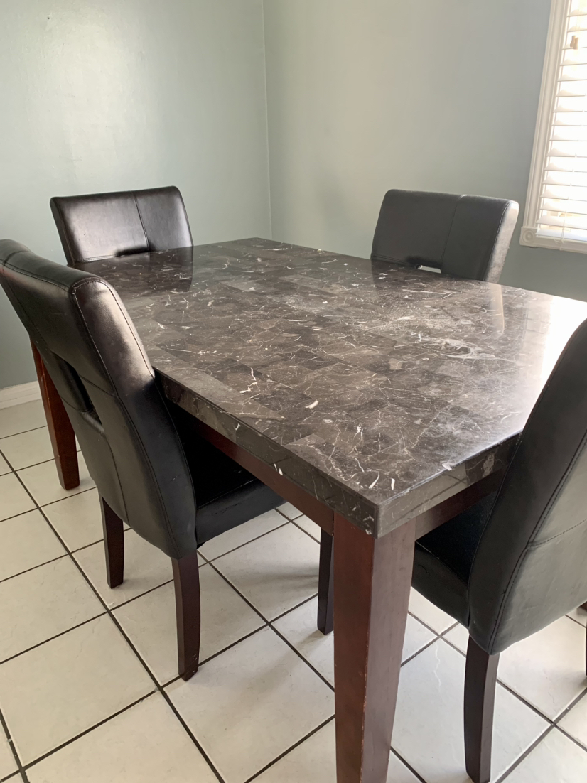 Dining table and chair