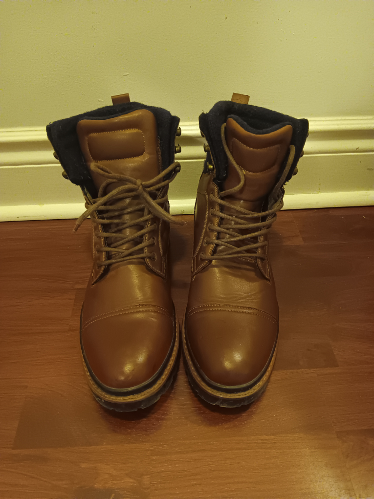 Zara Man Brown Leather Boots Size 42 (US Size 9 ) - photo 2