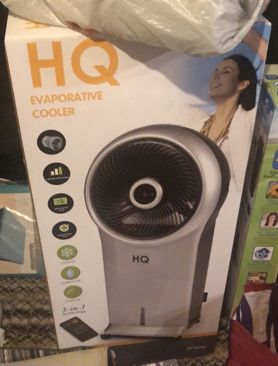 HQ Evaporative Cooler, three in one cooler/humidifier/purifier