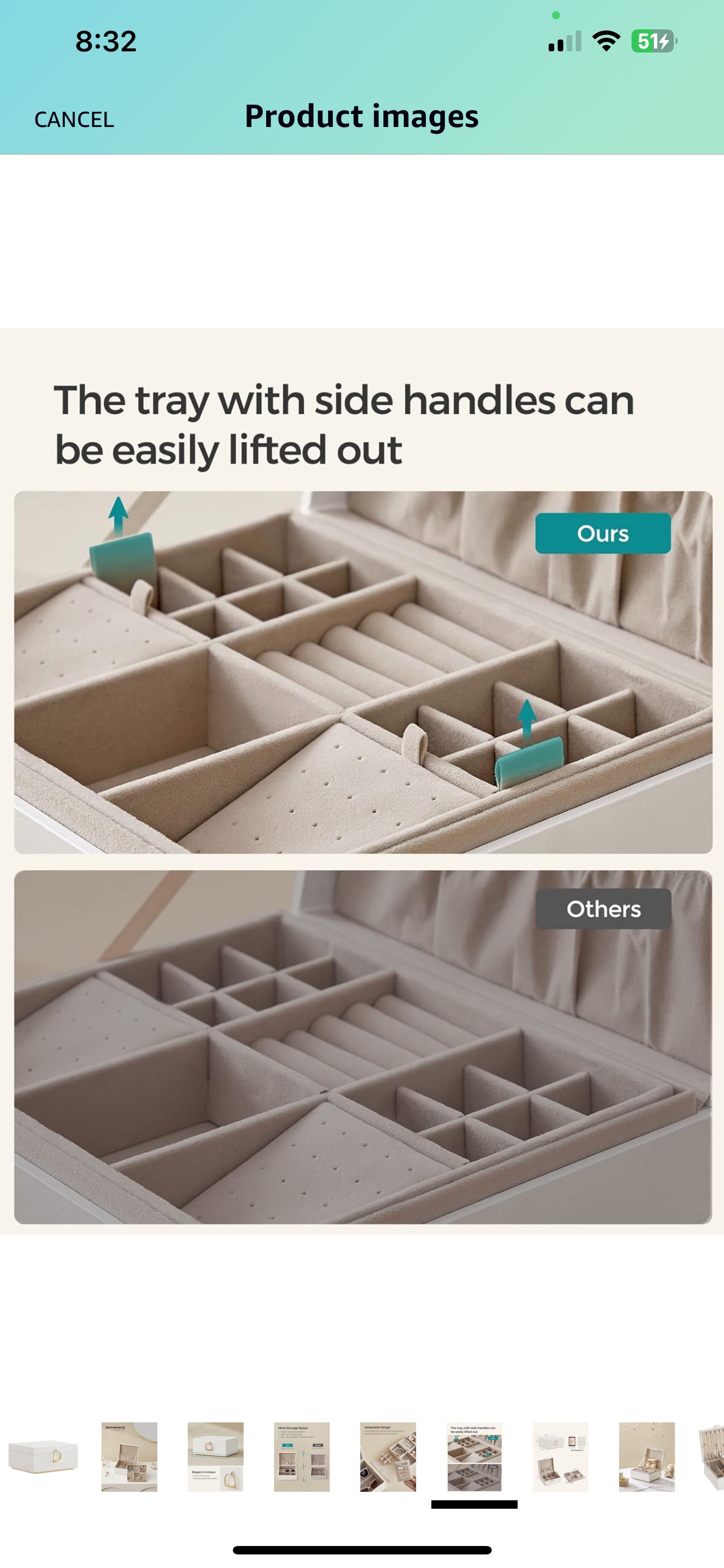 SONGMICS 2-Layer Jewelry Box - photo 2
