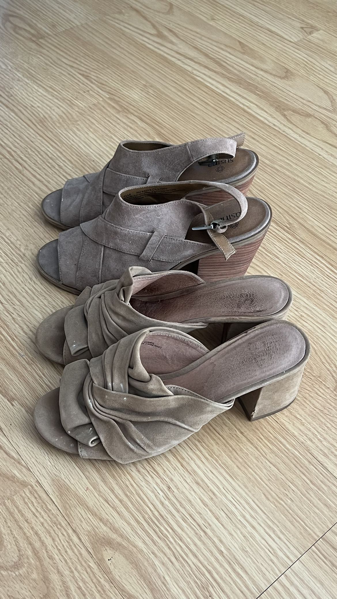 Two brown open toe shoes (women 7.5) thumbnail