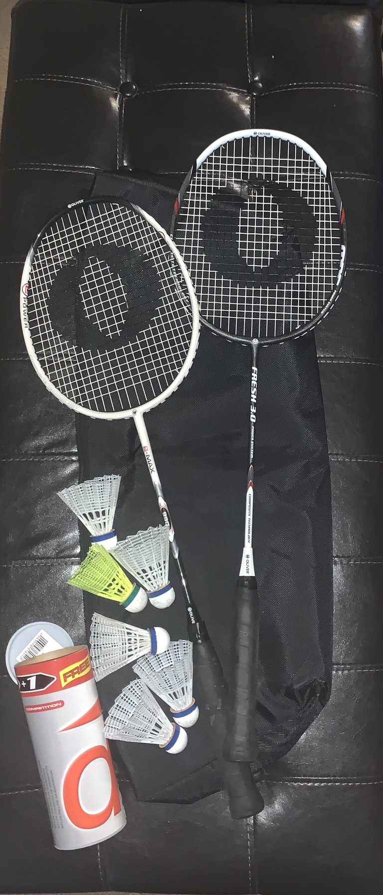 2x Oliver Badminton Rackets with 6 birdies thumbnail