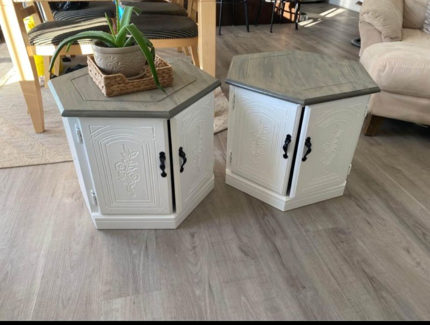 Stunning Bohemian Hexagon End Tables thumbnail