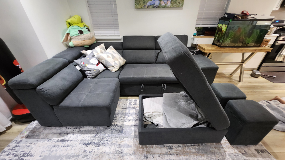 Sectional Sofa bed with ottoman and benches - photo 3