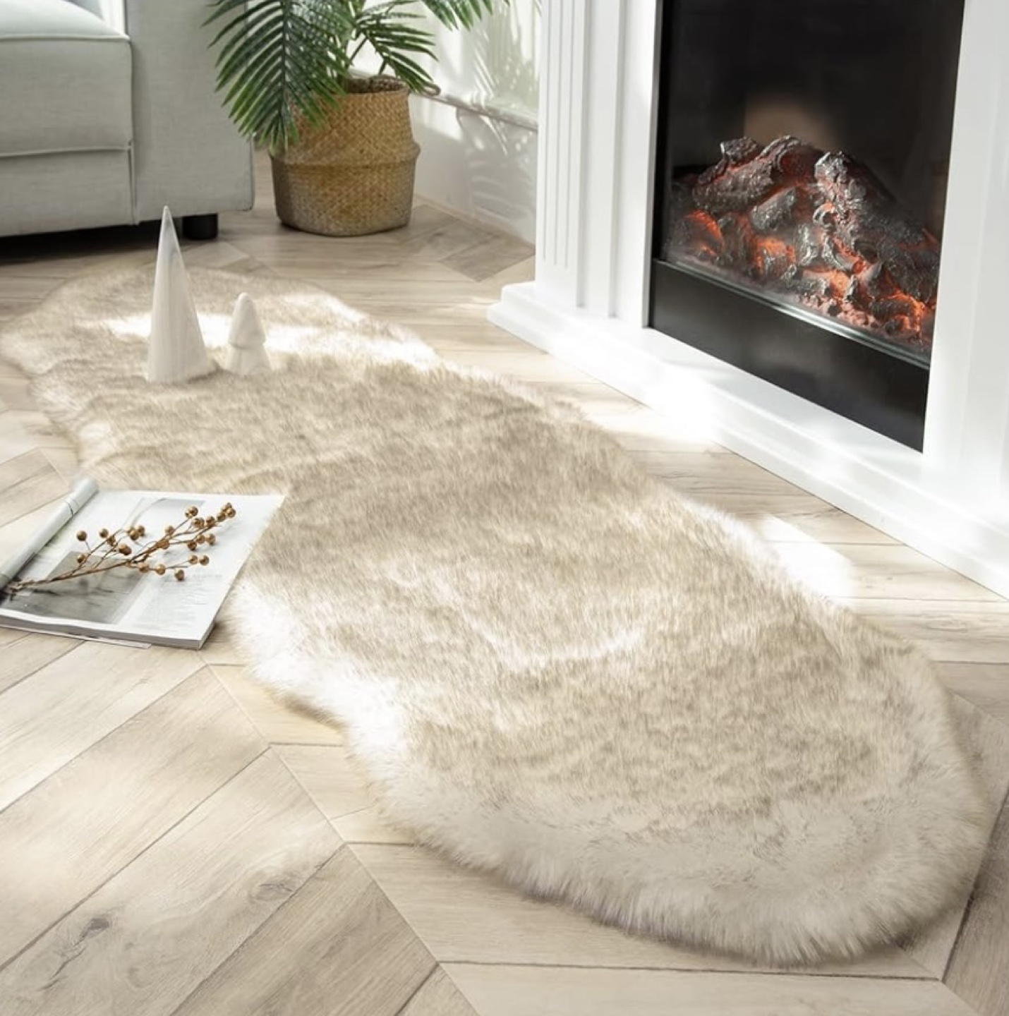 Faux lamb skin rug