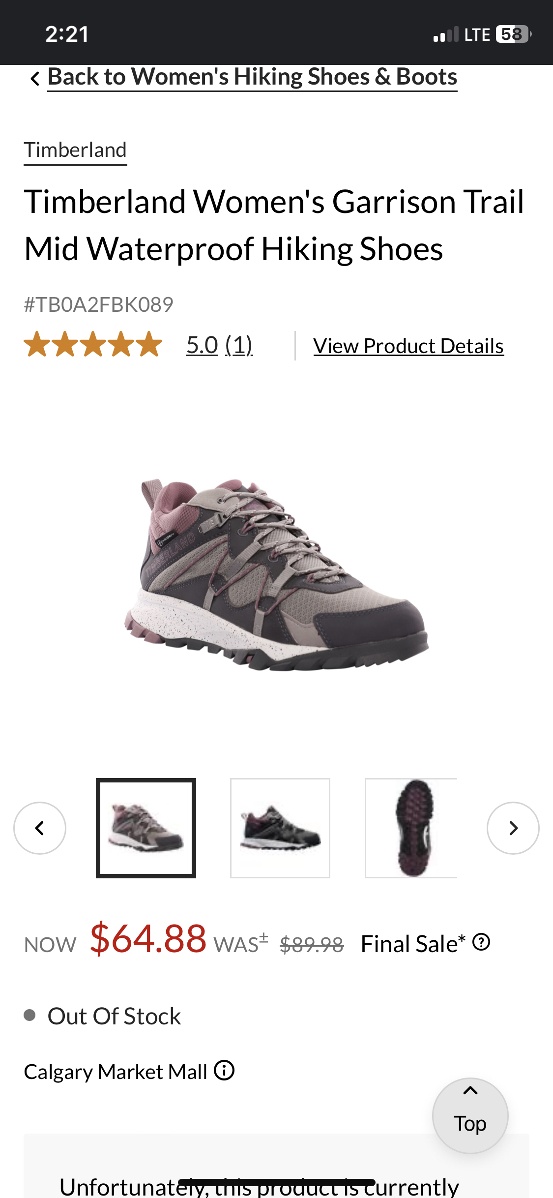 Women’s 6.5 hiking shoe