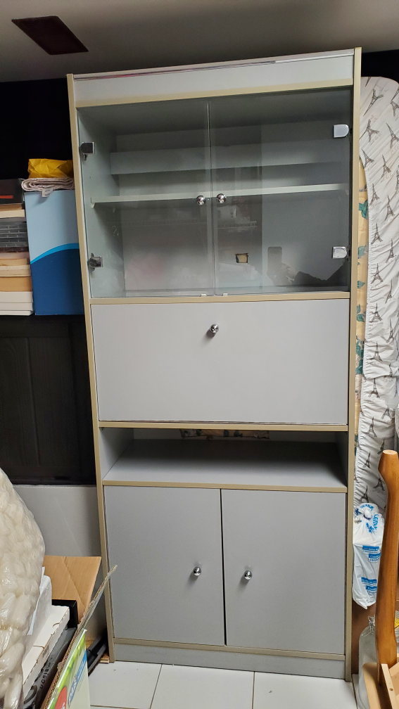 3 grey cabinets - 1 left