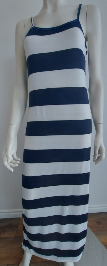 Blue & White Stripe Maxi Dress