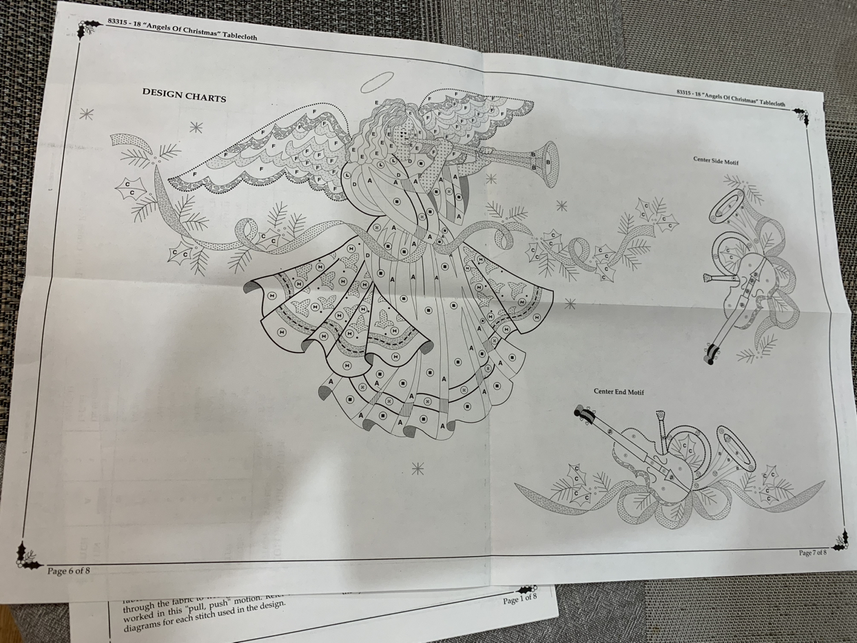 Bucilla Christmas Cross Stich Tablecloth 60” x 104” image indicator(8)