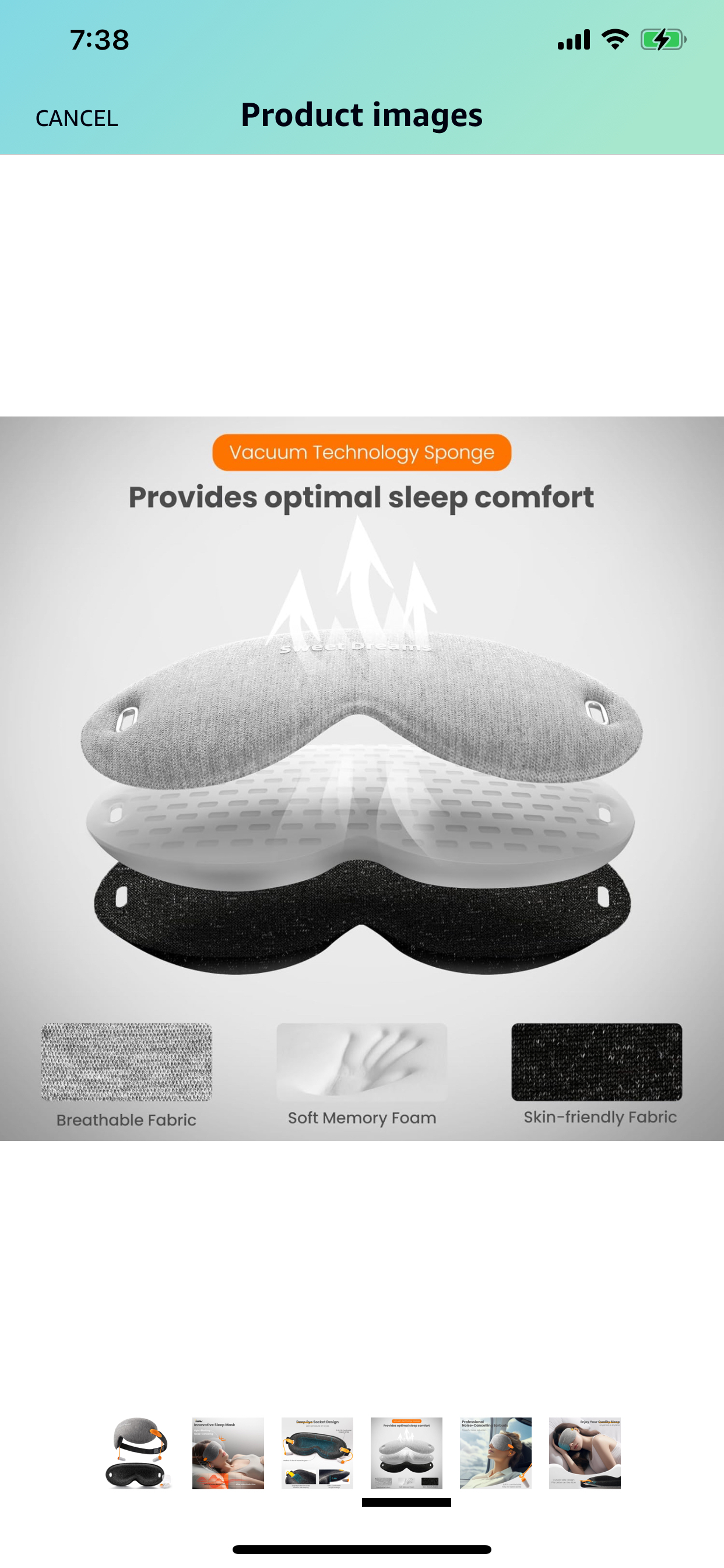 Brand new 3D Contoured Cup Sleep Eye Mask with Ear PlugsGray image indicator(4)