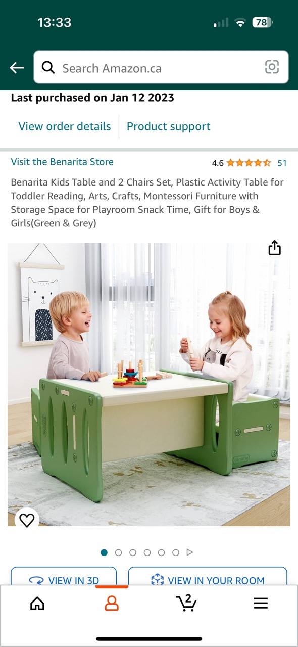 Benarita Kids Table and 2 Chairs Set - photo 3