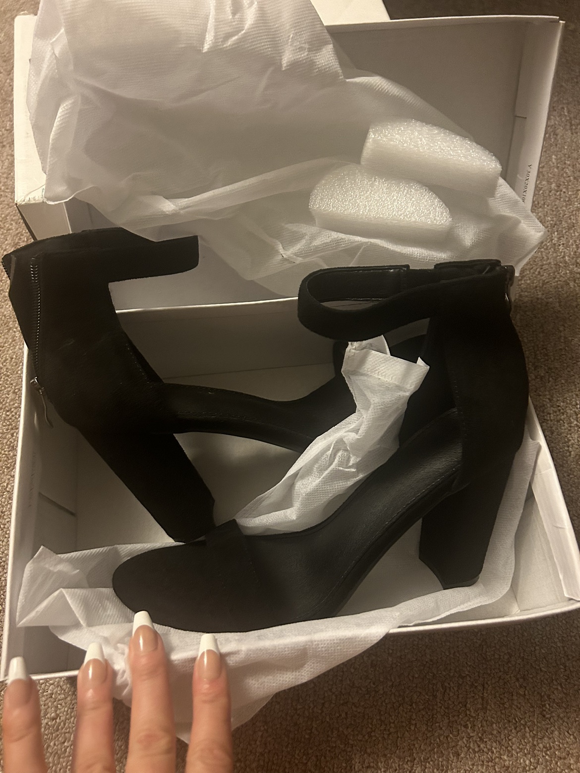 Black block heel sandal