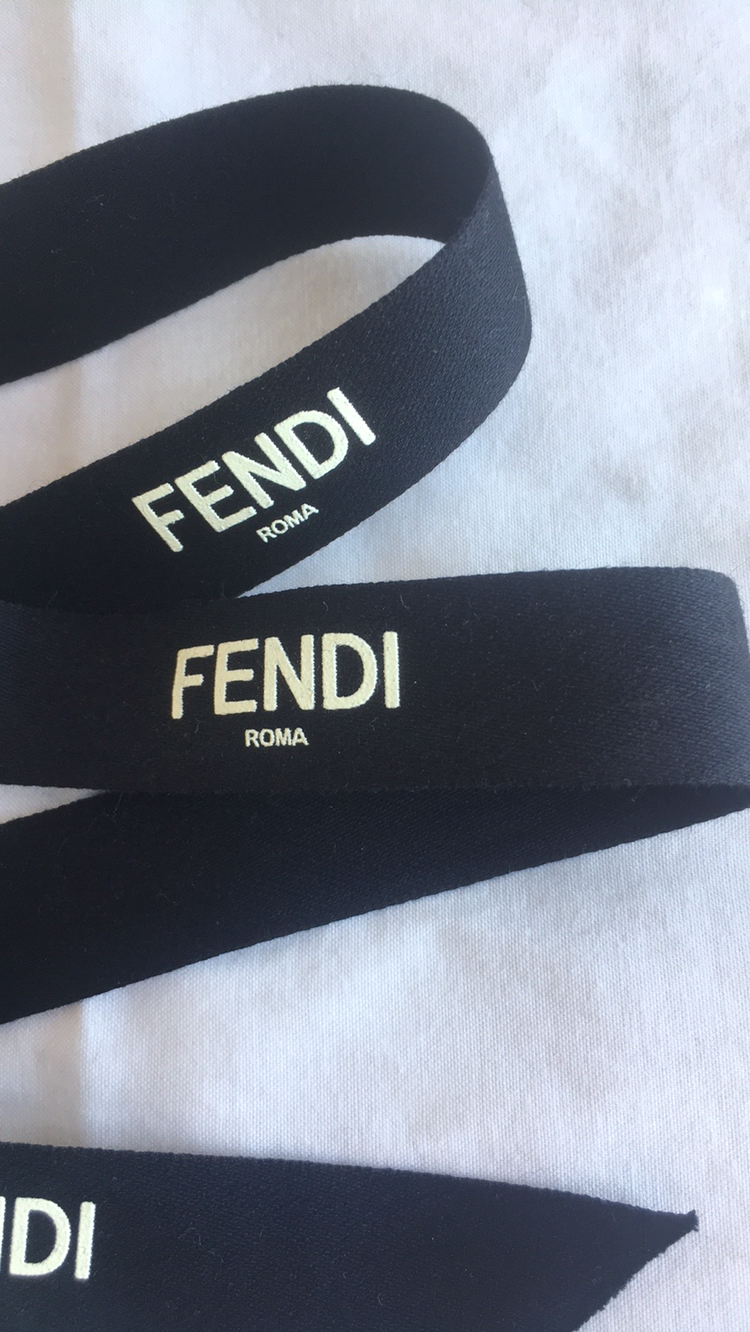 FENDI Black Ribbon With White FENDI ROMA LOGO image indicator(3)