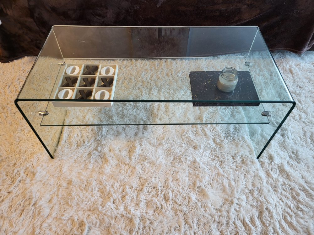 Glass coffee table