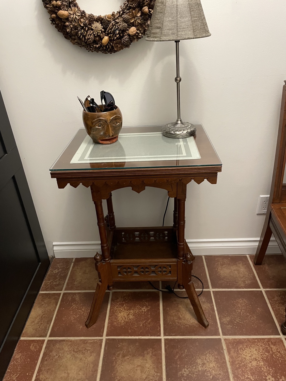 Solid wood antique hall table thumbnail