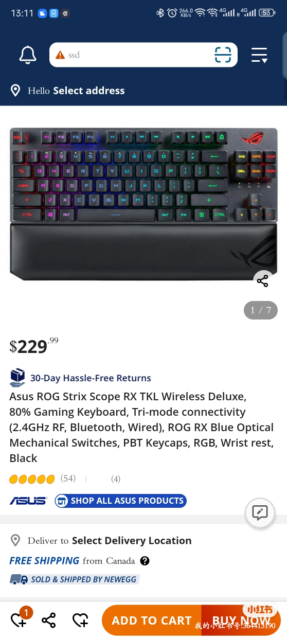 ROG RX TKL Wireless mechanical keyboard thumbnail