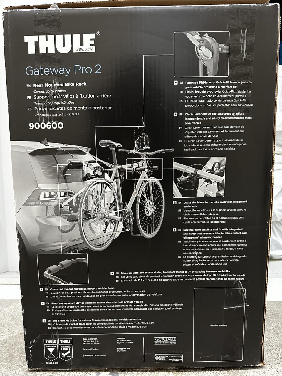 Thule Gateway Pro 2-bike trunk bike rack black - photo 2
