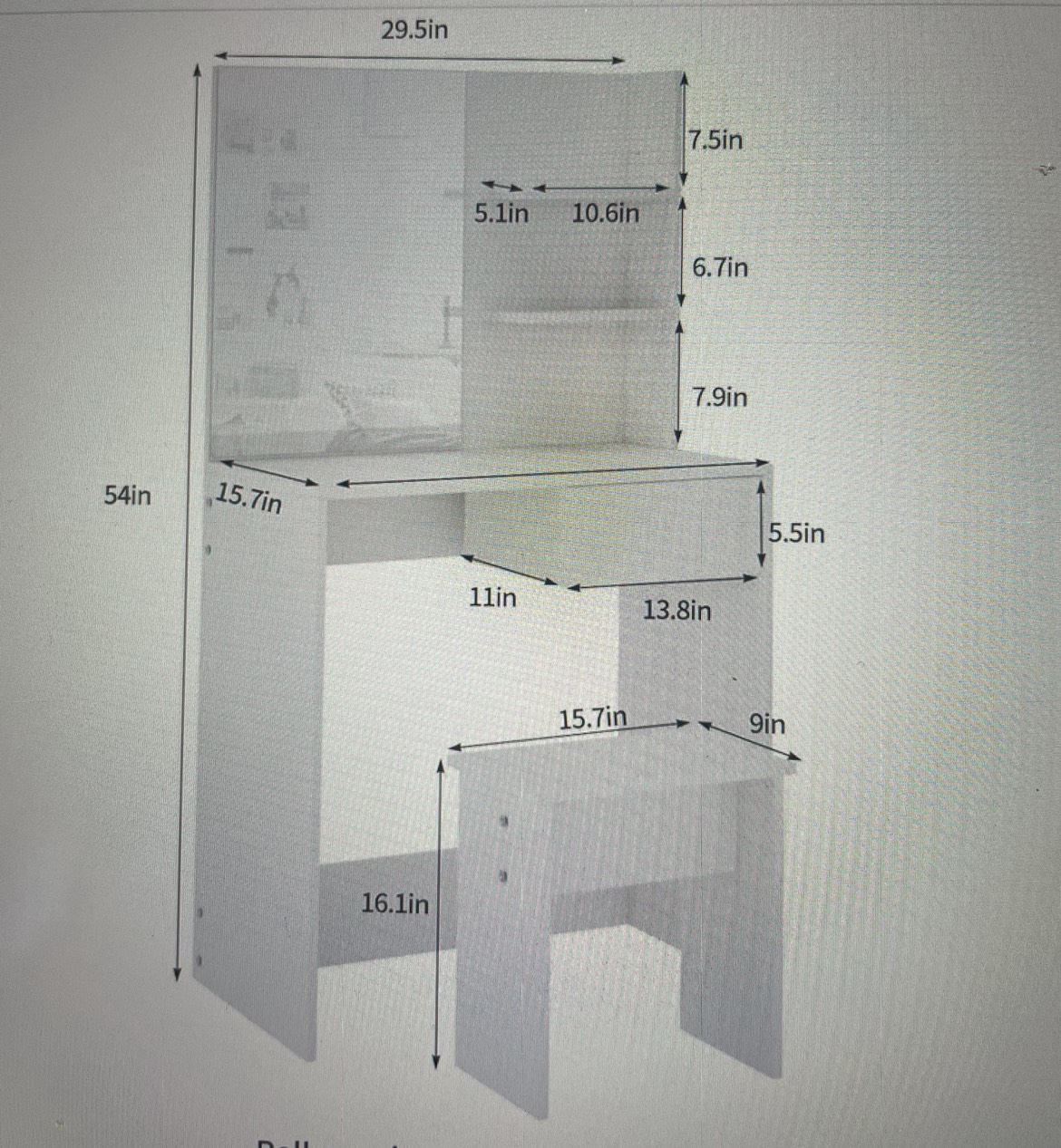 vanity mirror makeup table set