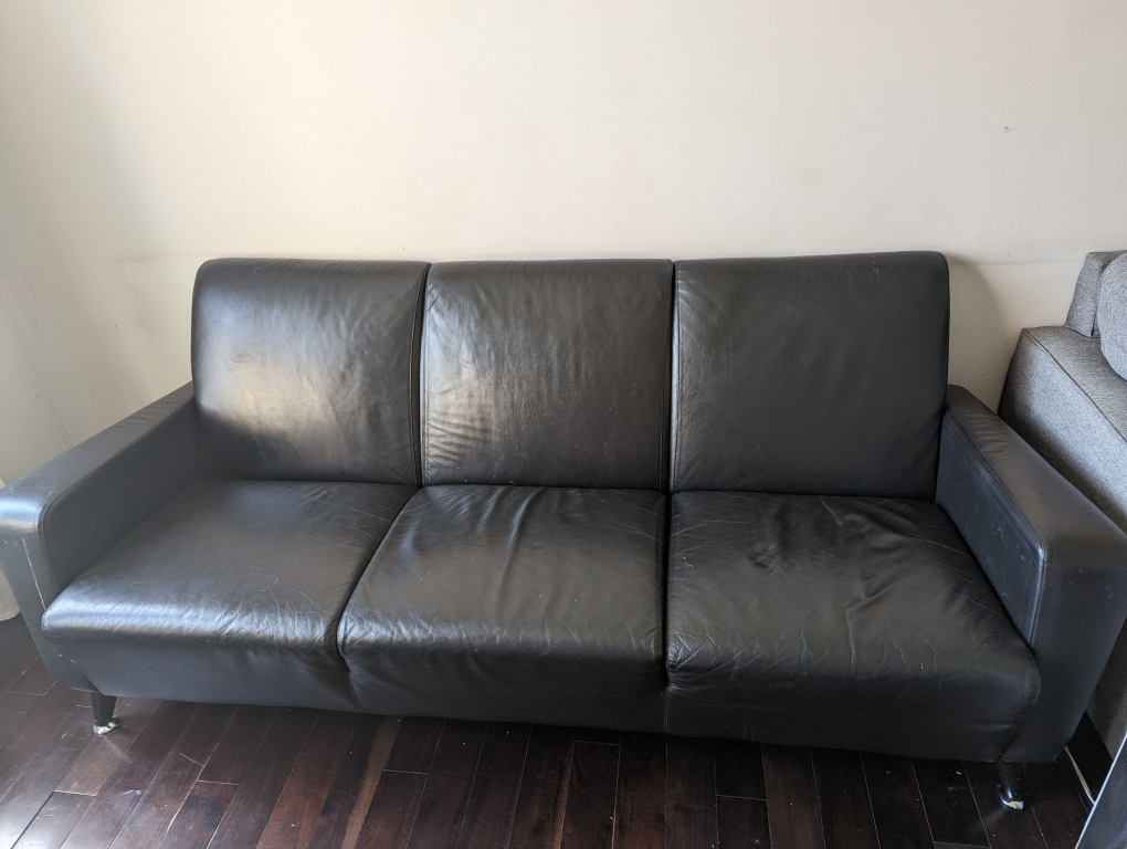 Black couch living room