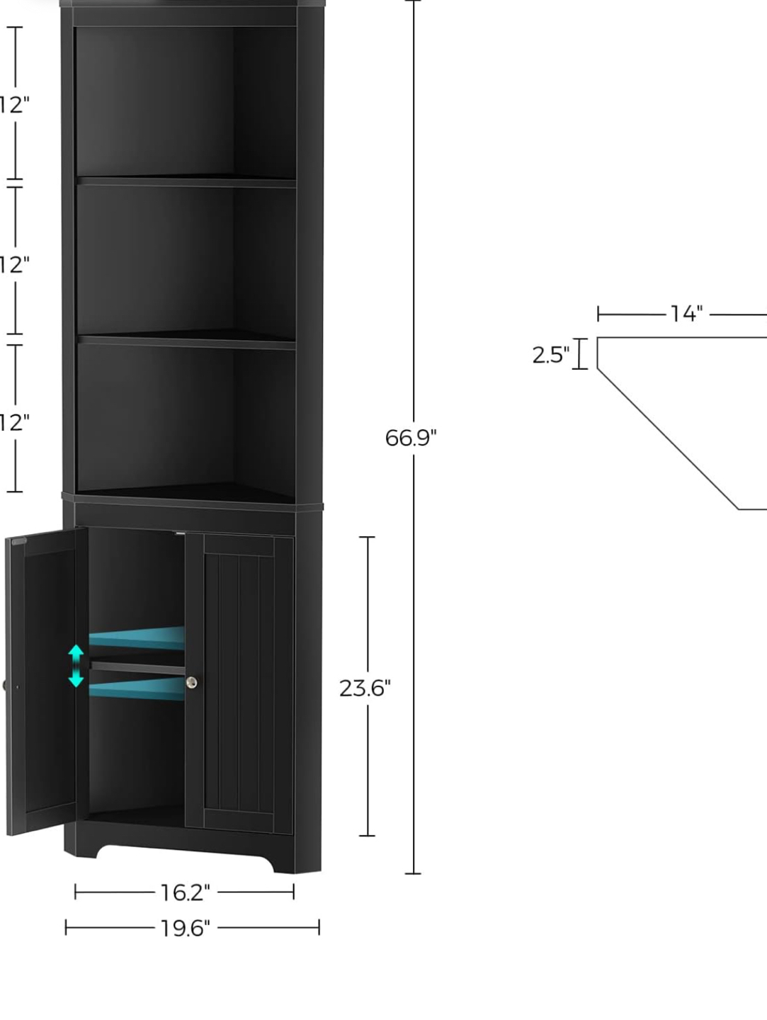 Corner shelf with led image indicator(2)