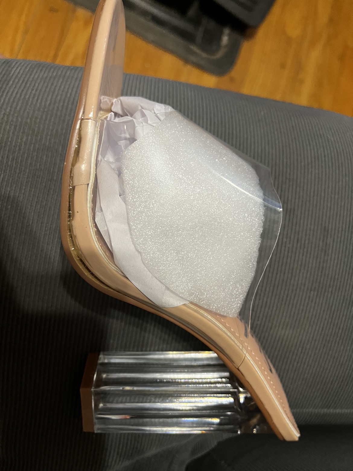 Brand new open toe strapless high heel shoe image indicator(4)